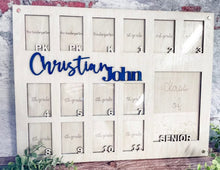Load image into Gallery viewer, Hand Made Custom Wood Large Wallet Size School Photo Frame Gift