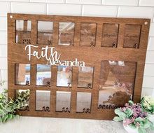 Load image into Gallery viewer, Hand Made Custom Wood Large Wallet Size School Photo Frame Gift