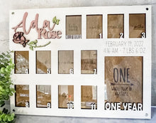 Load image into Gallery viewer, Hand Made Custom Wood Baby Birth Picture Photo Frame