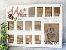 Load image into Gallery viewer, Hand Made Custom Wood Large Wallet Size Baby Birth Picture Photo Frame