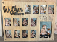 Load image into Gallery viewer, Hand Made Custom Wood Large Wallet Size Baby Birth Picture Photo Frame