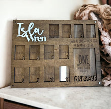 Load image into Gallery viewer, Hand Made Custom Wood Large Wallet Size Baby Birth Picture Photo Frame