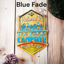 Load image into Gallery viewer, Camping Welcome to our Campsite personalized wooden sign