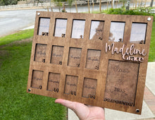 Load image into Gallery viewer, Hand Made Custom Wood School Photo Frame Mini-Wallets PK-12 or K-12 customizable
