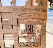 Load image into Gallery viewer, Hand Made Custom Wood XL 4x6 Baby Birth Picture Photo Frame