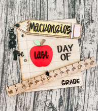 Load image into Gallery viewer, Back to School Notebook Paper Ruler Pencil Sign Prop