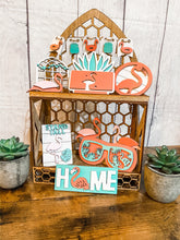 Load image into Gallery viewer, Tiered Tray Bird of Paradise Flamingo Decor