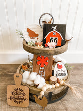 Load image into Gallery viewer, Tiered Tray Chicken Farm Decor