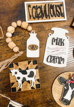 Load image into Gallery viewer, Tiered Tray Cow Crazed Decor