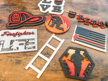 Load image into Gallery viewer, Tiered Tray Firefighter Decor