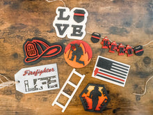 Load image into Gallery viewer, Tiered Tray Firefighter Decor