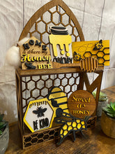 Load image into Gallery viewer, Tiered Tray Honey, Bee Kind Decor