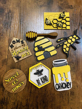Load image into Gallery viewer, Tiered Tray Honey, Bee Kind Decor
