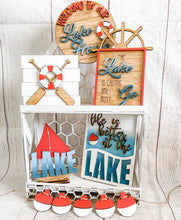 Load image into Gallery viewer, Tiered Tray Lake House Decor