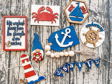 Load image into Gallery viewer, Tiered Tray Nautical Set Sail Decor
