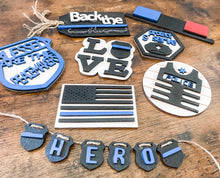 Load image into Gallery viewer, Tiered Tray Back the Blue Police Decor