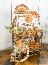 Load image into Gallery viewer, Tiered Tray Sunflower Decor