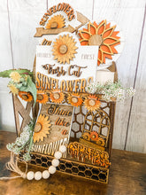Load image into Gallery viewer, Tiered Tray Sunflower Decor