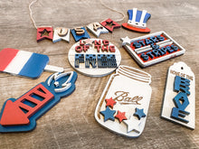 Load image into Gallery viewer, Tiered Tray Independence Day USA Decor