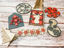 Load image into Gallery viewer, Buffalo Plaid Christmas Tier Tray Set