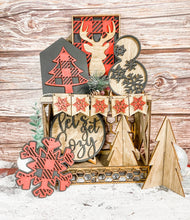 Load image into Gallery viewer, Buffalo Plaid Christmas Tier Tray Set