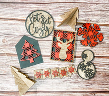 Load image into Gallery viewer, Buffalo Plaid Christmas Tier Tray Set