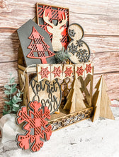 Load image into Gallery viewer, Buffalo Plaid Christmas Tier Tray Set