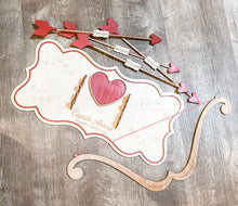 Load image into Gallery viewer, Cupid's Bow and Personalized Arrows Valentines Decor