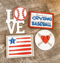 Load image into Gallery viewer, Tier Tray Baseball Decor