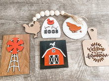 Load image into Gallery viewer, Tier Tray Chicken Barnhouse Decor