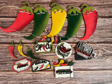 Load image into Gallery viewer, Tier Tray Chili Peppers Decor