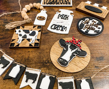 Load image into Gallery viewer, Tier Tray Cow Milk Lovers Decor