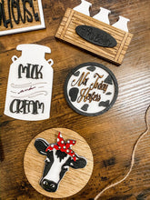 Load image into Gallery viewer, Tier Tray Cow Milk Lovers Decor