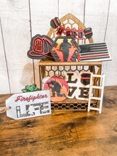 Load image into Gallery viewer, Tier Tray Firefighters Thin Red Line Decor