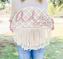 Load image into Gallery viewer, Bohemian Inspired Macrame Nursery Name Sign