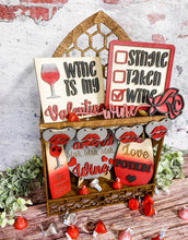Load image into Gallery viewer, Tier Tray Wine over Valentine Decor