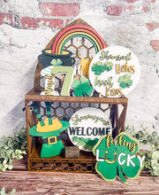 Load image into Gallery viewer, Tier Tray St. Patty's Day Shamrock Shenanigans Decor