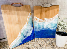 Load image into Gallery viewer, Charcuterie Rectangle with Handle Ocean Scene Charcuterie Serving Tray