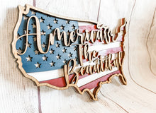Load image into Gallery viewer, America the Beautiful Home Decor Shelf Sitter or Hanging Sign