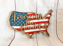 Load image into Gallery viewer, America the Beautiful Home Decor Shelf Sitter or Hanging Sign