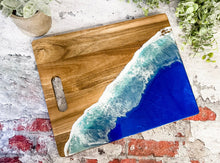 Load image into Gallery viewer, Charcuterie Rectangle with Handle Ocean Scene Charcuterie Serving Tray