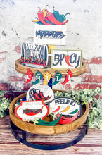 Load image into Gallery viewer, Tier Tray Chili Peppers Decor