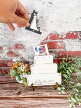 Load image into Gallery viewer, Gift Card Holder Wedding Cake with Topper Reveal Wedding Gift