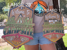 Load image into Gallery viewer, Welcome to our Beach Campsite Personalized Sign with Yard Stake
