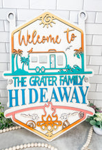 Load image into Gallery viewer, Welcome to our Beach Campsite Personalized Sign with Yard Stake