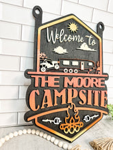Load image into Gallery viewer, Welcome to our Desert Toy Hauler Dirtbike Campsite Personalized Sign with Yard Stake