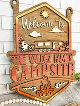 Load image into Gallery viewer, Welcome to our Desert Toy Hauler Dirtbike Campsite Personalized Sign with Yard Stake