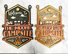 Load image into Gallery viewer, Welcome to our Desert Toy Hauler Dirtbike Campsite Personalized Sign with Yard Stake