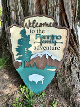 Load image into Gallery viewer, National Park Arrowhead Camping Campsite Family Sign with Hangers