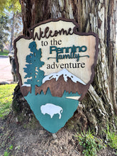 Load image into Gallery viewer, National Park Arrowhead Camping Campsite Family Sign with Hangers